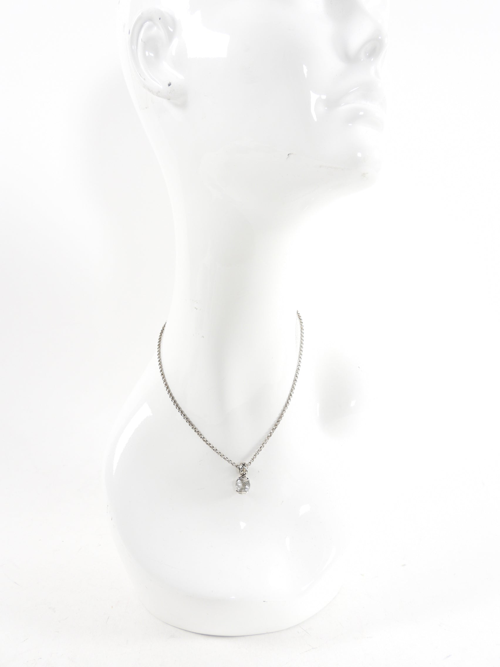 John Hardy Sari Sterling Silver Necklace with White Topaz Pendant