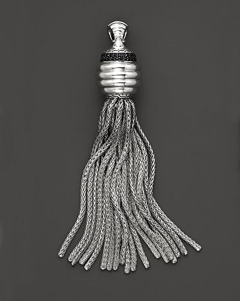 John Hardy Sterling Black Sapphire Tassel Necklace