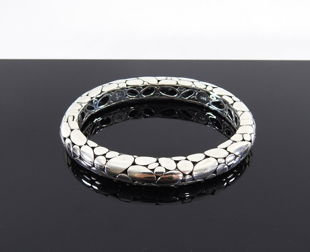John Hardy Kali Sterling Dot Hinged Bangle Bracelet