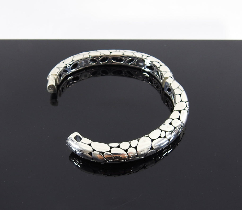 John Hardy Kali Sterling Dot Hinged Bangle Bracelet