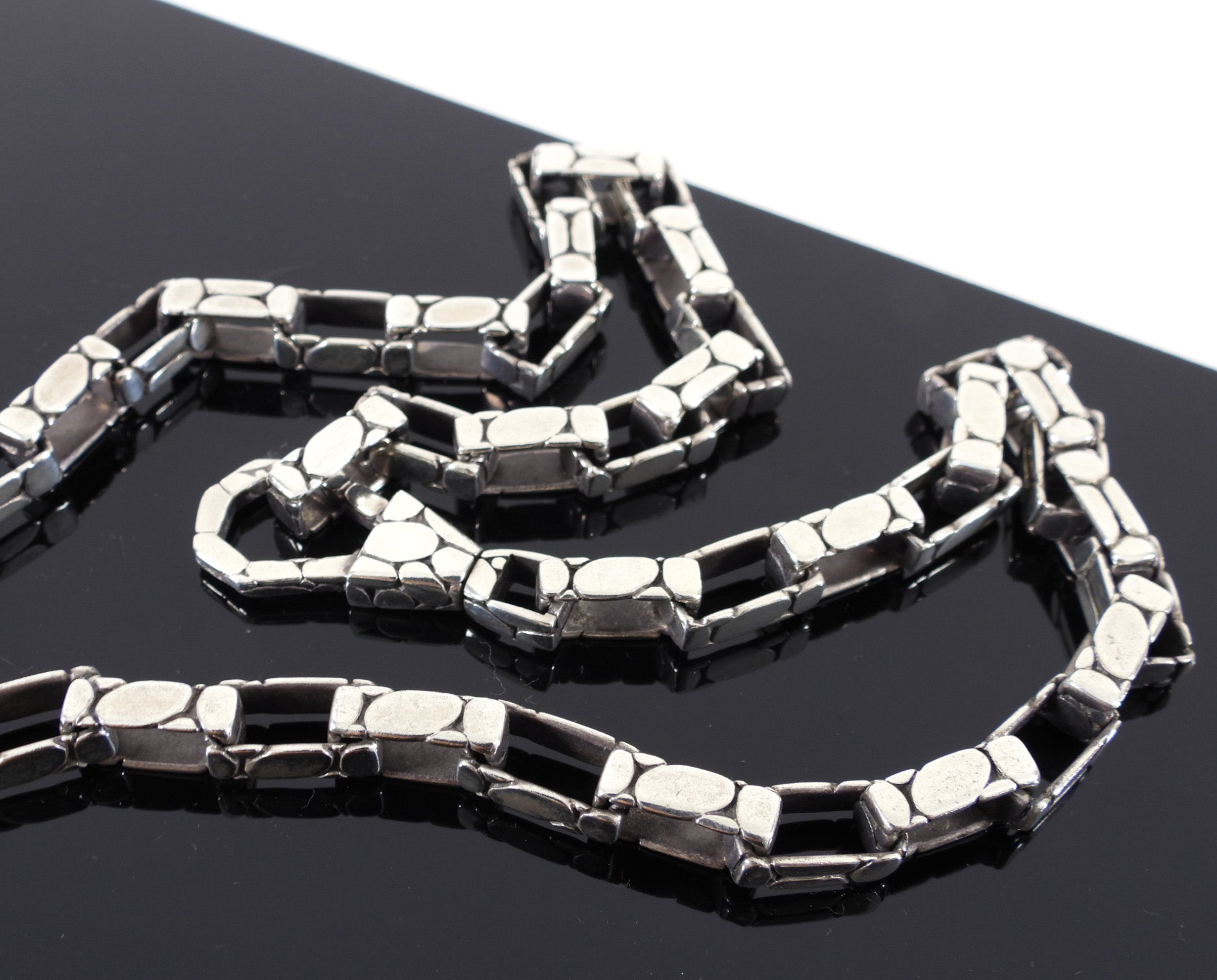 John Hardy Vintage Sterling Silver Box Chain Necklace