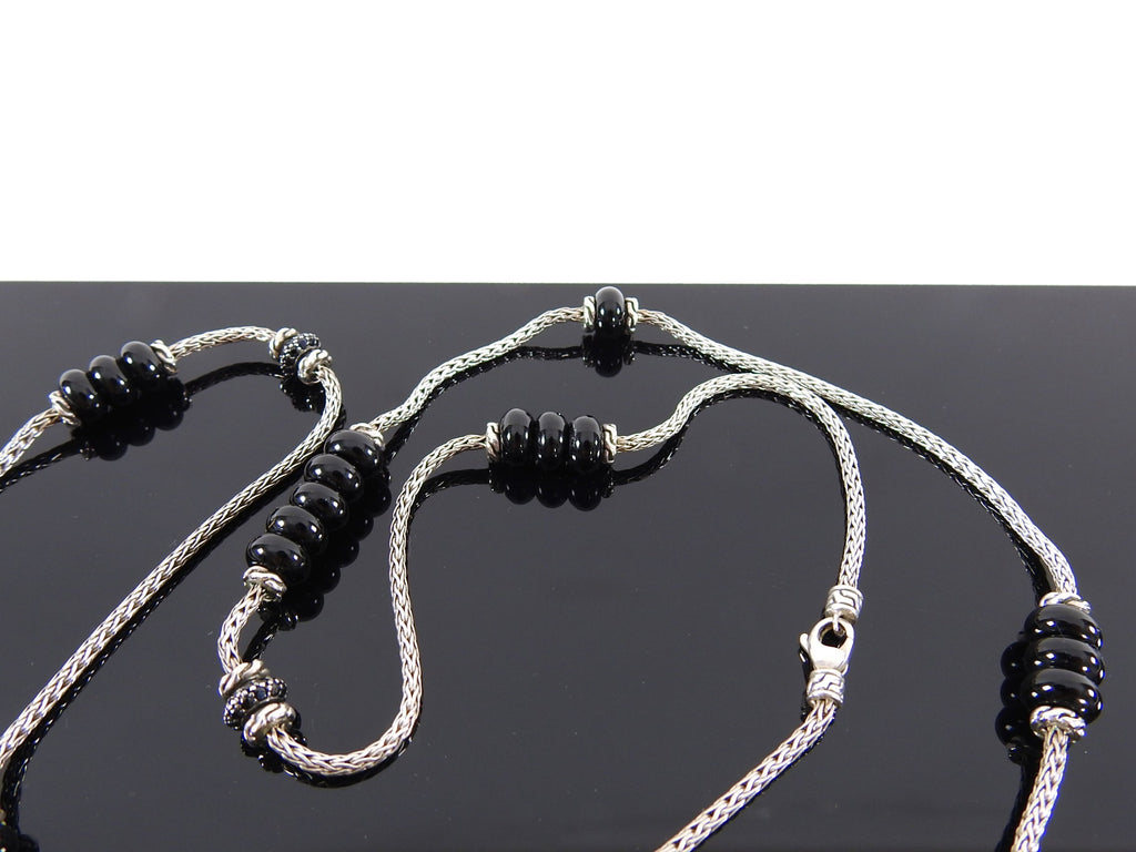 John Hardy Sterling Black Sapphire Tassel Necklace