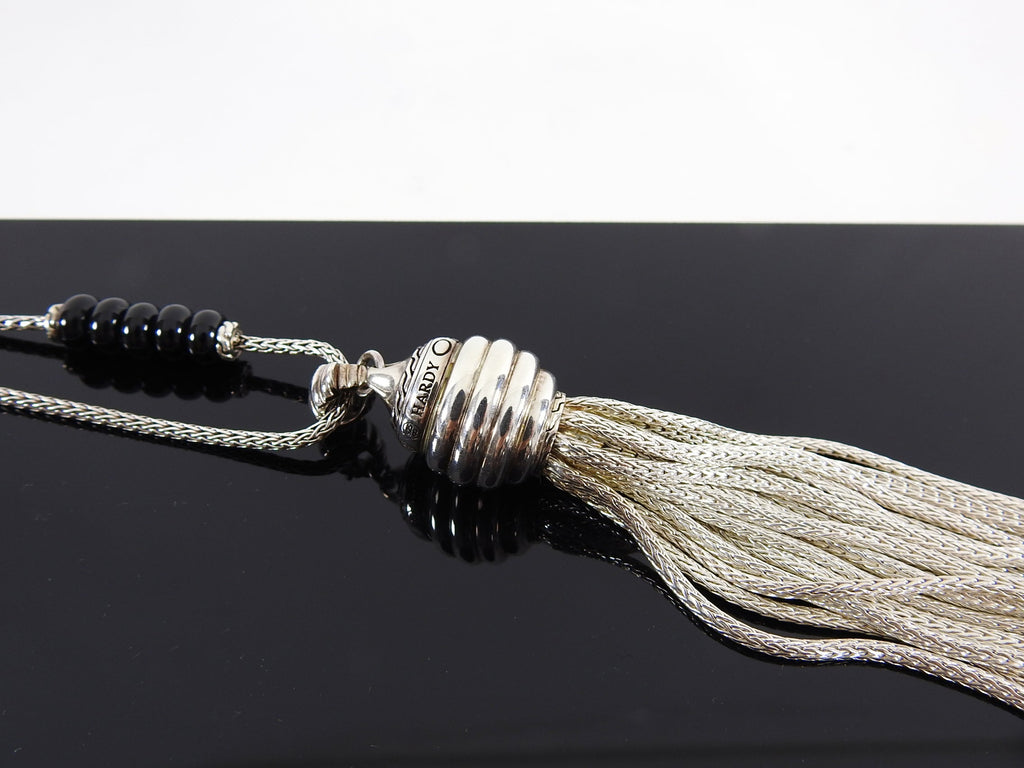John Hardy Sterling Black Sapphire Tassel Necklace