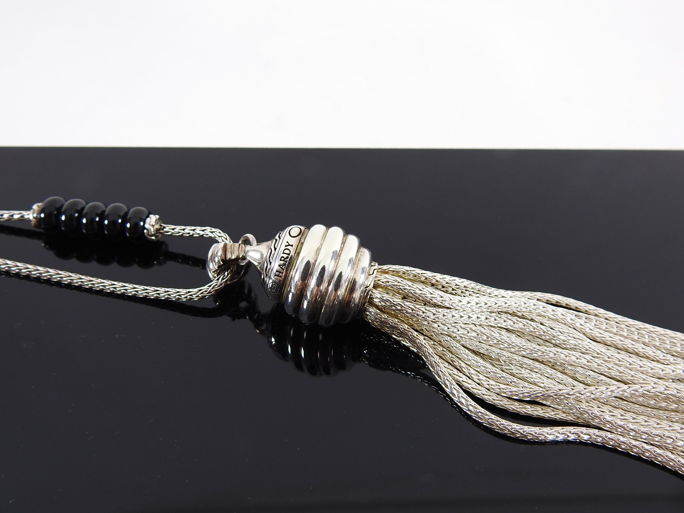 John Hardy Sterling Black Sapphire Tassel Necklace