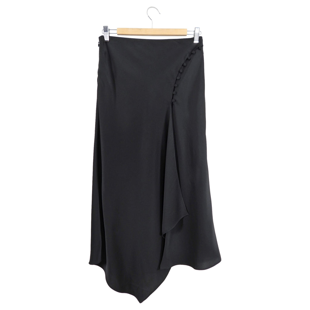 Jonathan Simkhai Black Satin Midi Skirt With High Slit - 4