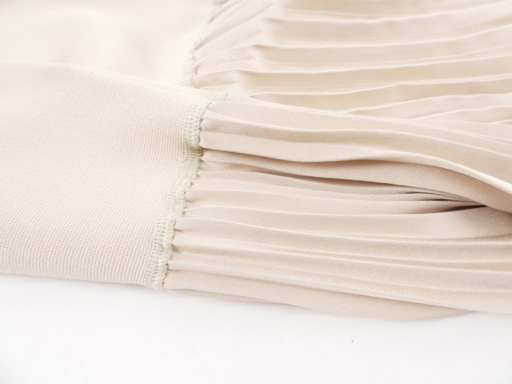 Joseph Light Beige Knit Weave Pleated Dera Dress - S / M / 6