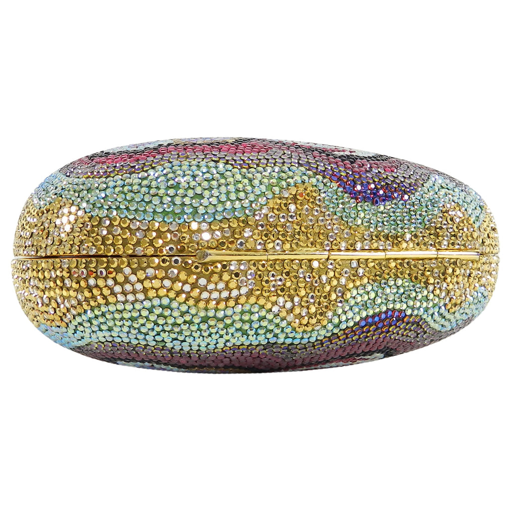 Judith Leiber Flower Jewelled Strass Minaudiere Evening Bag