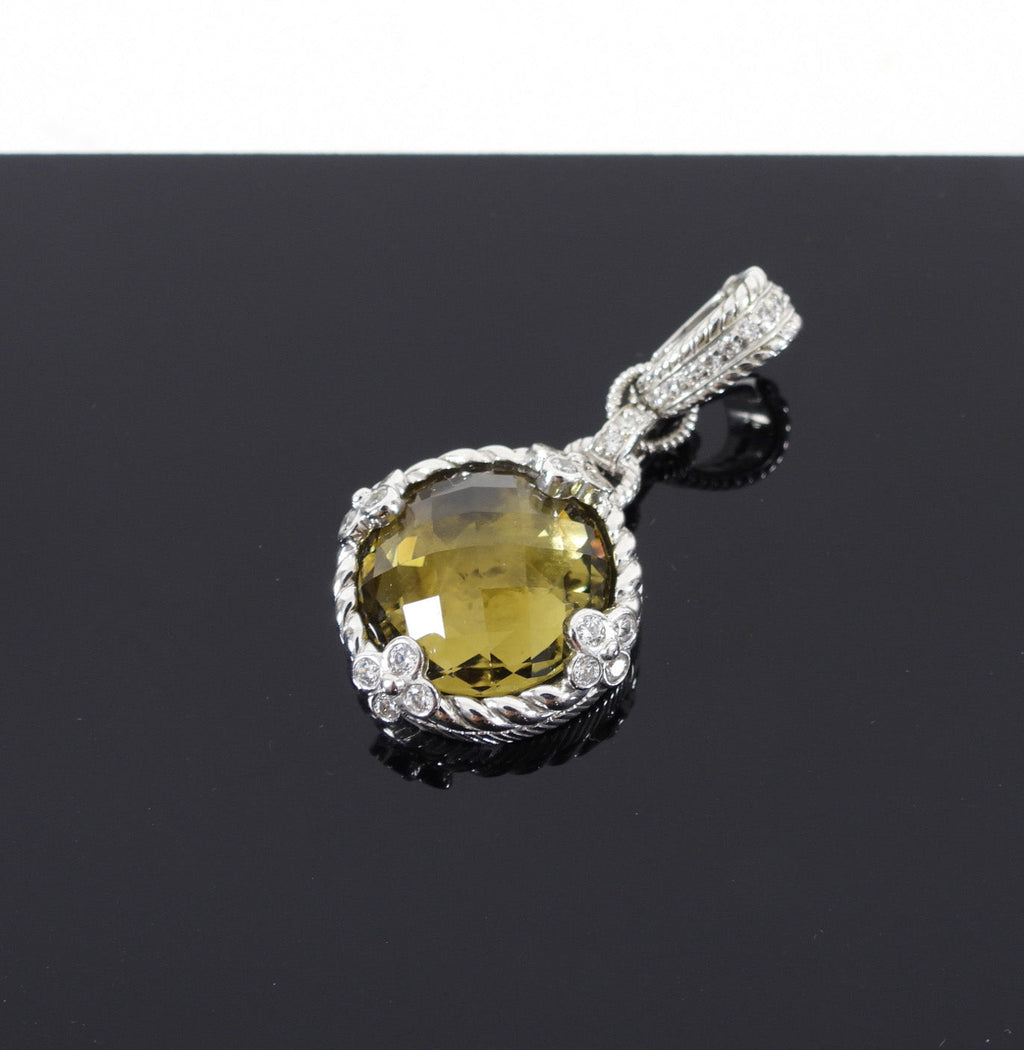 Judith Ripka Sterling Silver Cubic Citrine Pendant