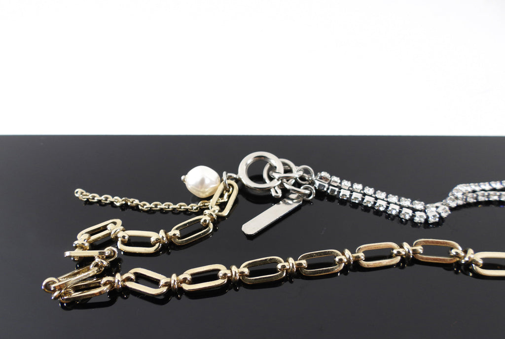 Justine Clenquet Goldtone Chain and Crystal Jamie Necklace
