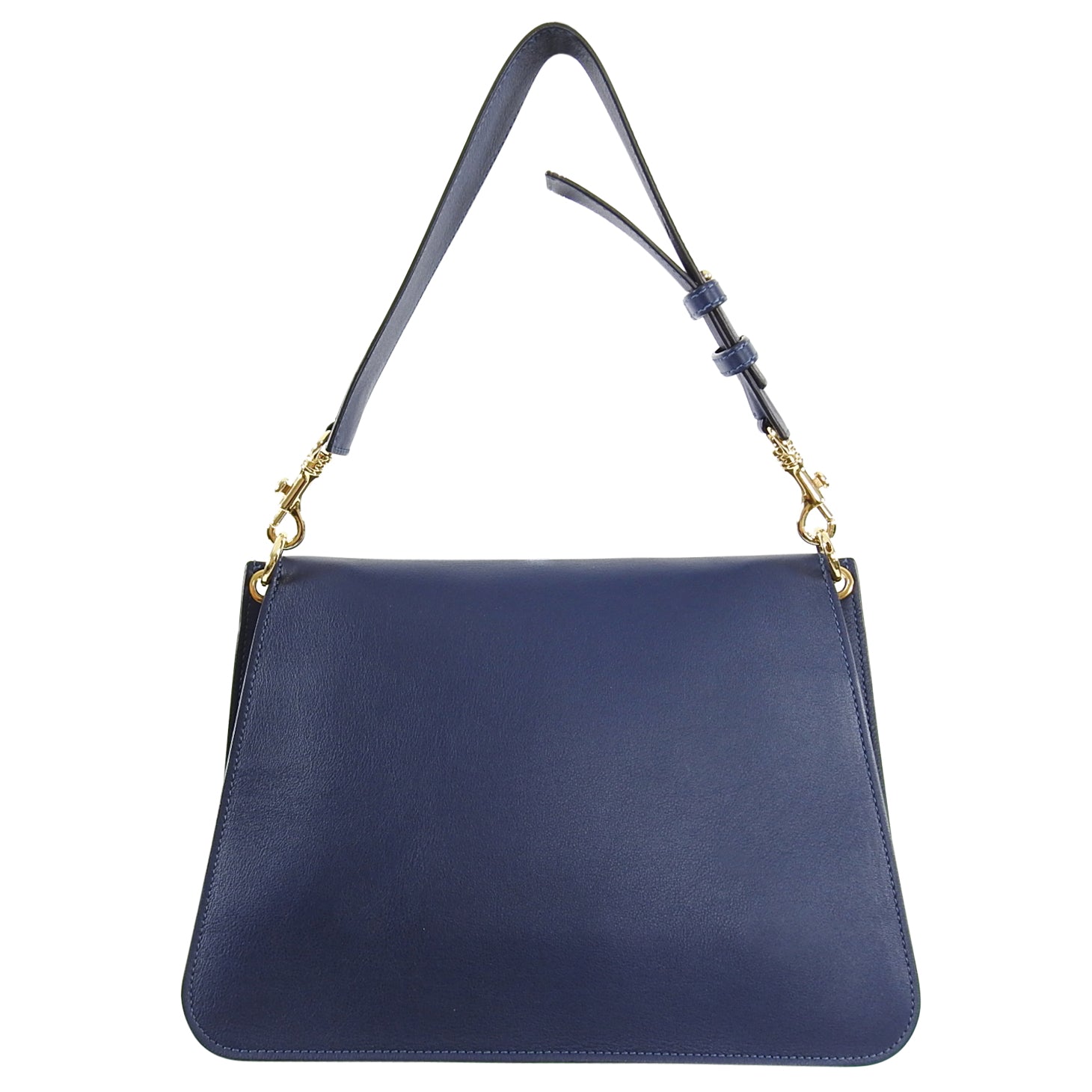JW Anderson Navy Blue Leather Pierce Shoulder Bag