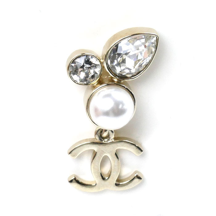 Chanel Coco Mark Pearl Rhinestone Earrings