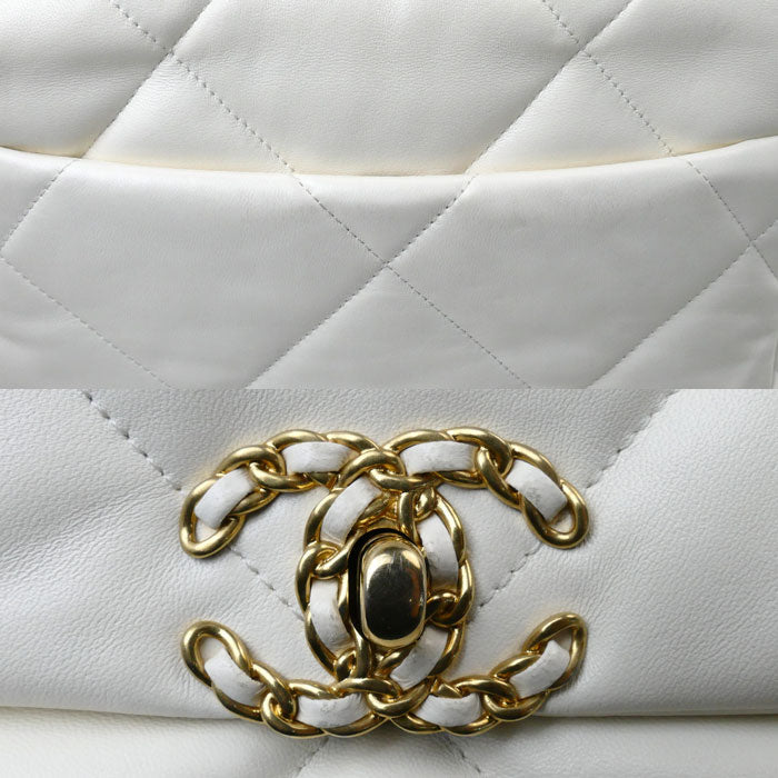 Chanel 19 Chain Shoulder Bag White