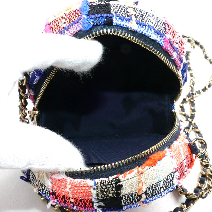 Chanel Round Mini Classic Tweed Shoulder Bag