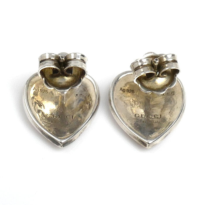 Gucci Interlocking G Heart Silver925 Enamel Earrings