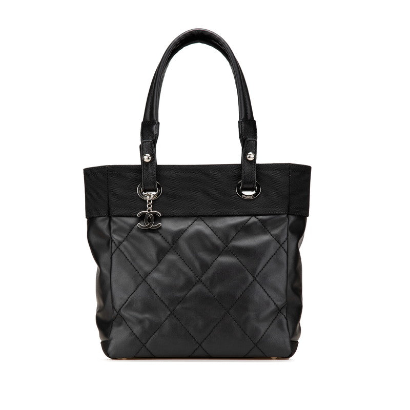 Chanel Paris Biarritz Leather Coated Canvas 2way Bag