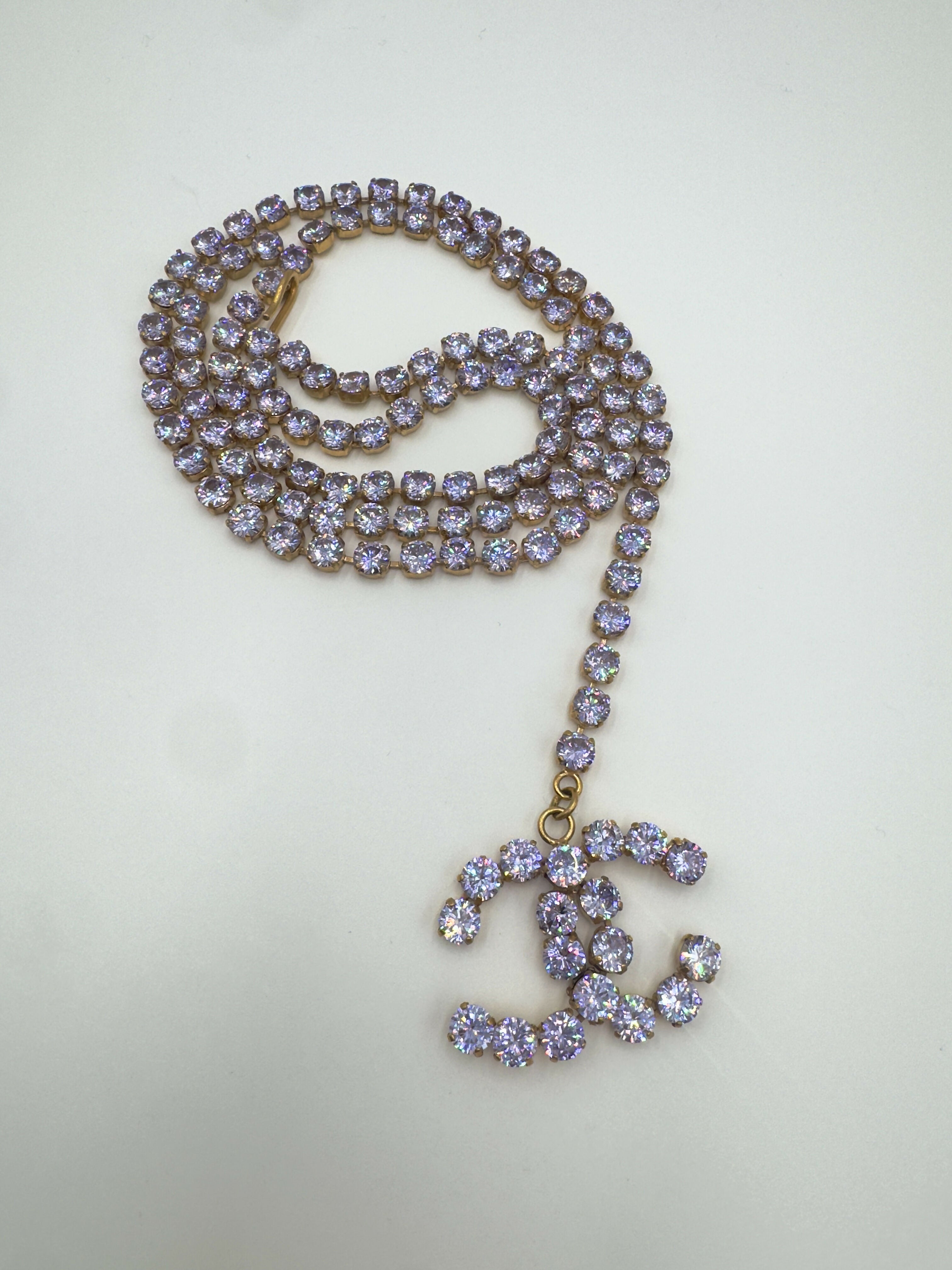 Chanel Vintage Barbie 1995P Light Purple Iridescent Dangle Belt
