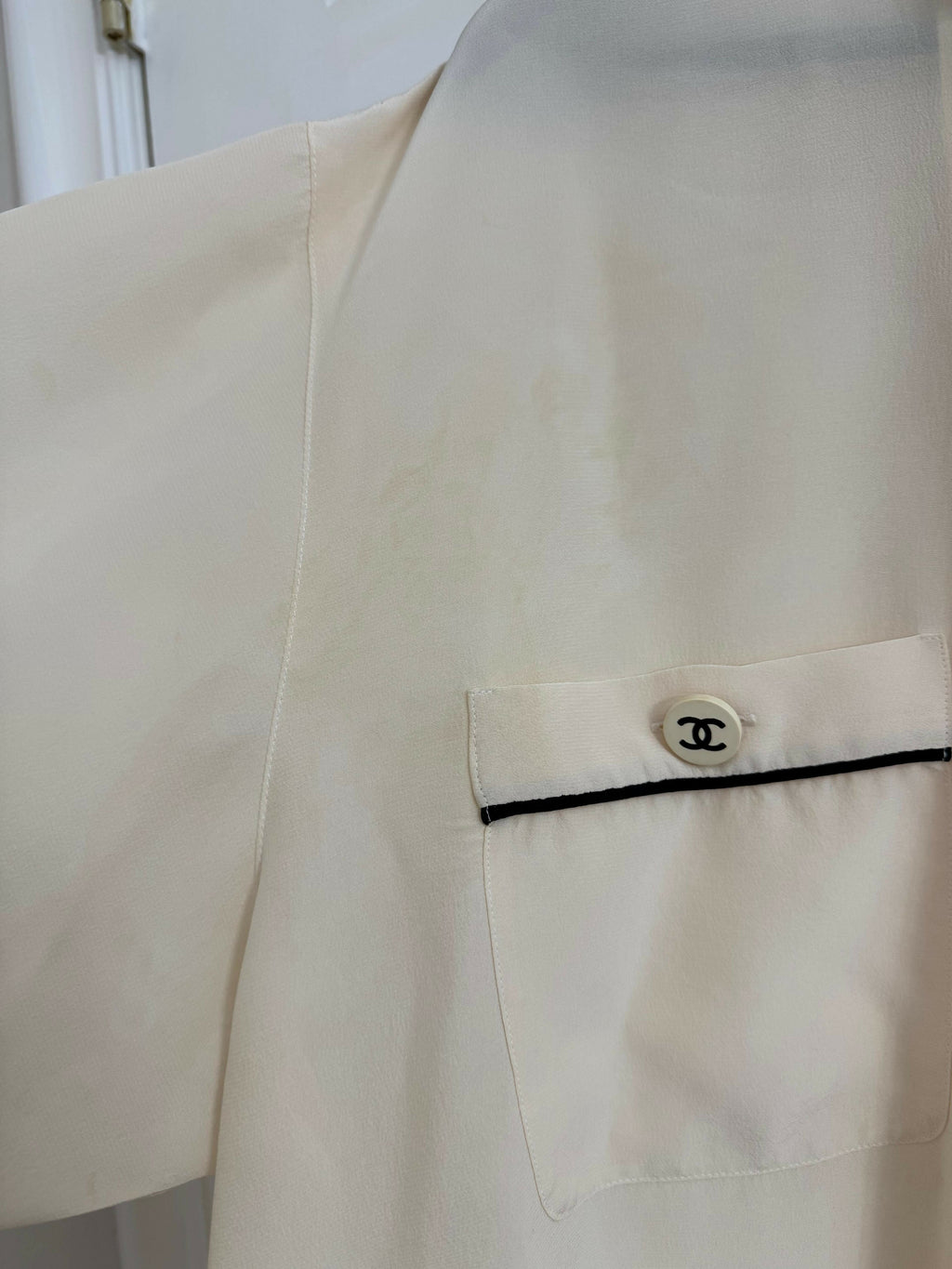 Rare Vintage Chanel Cream Silk Blouse