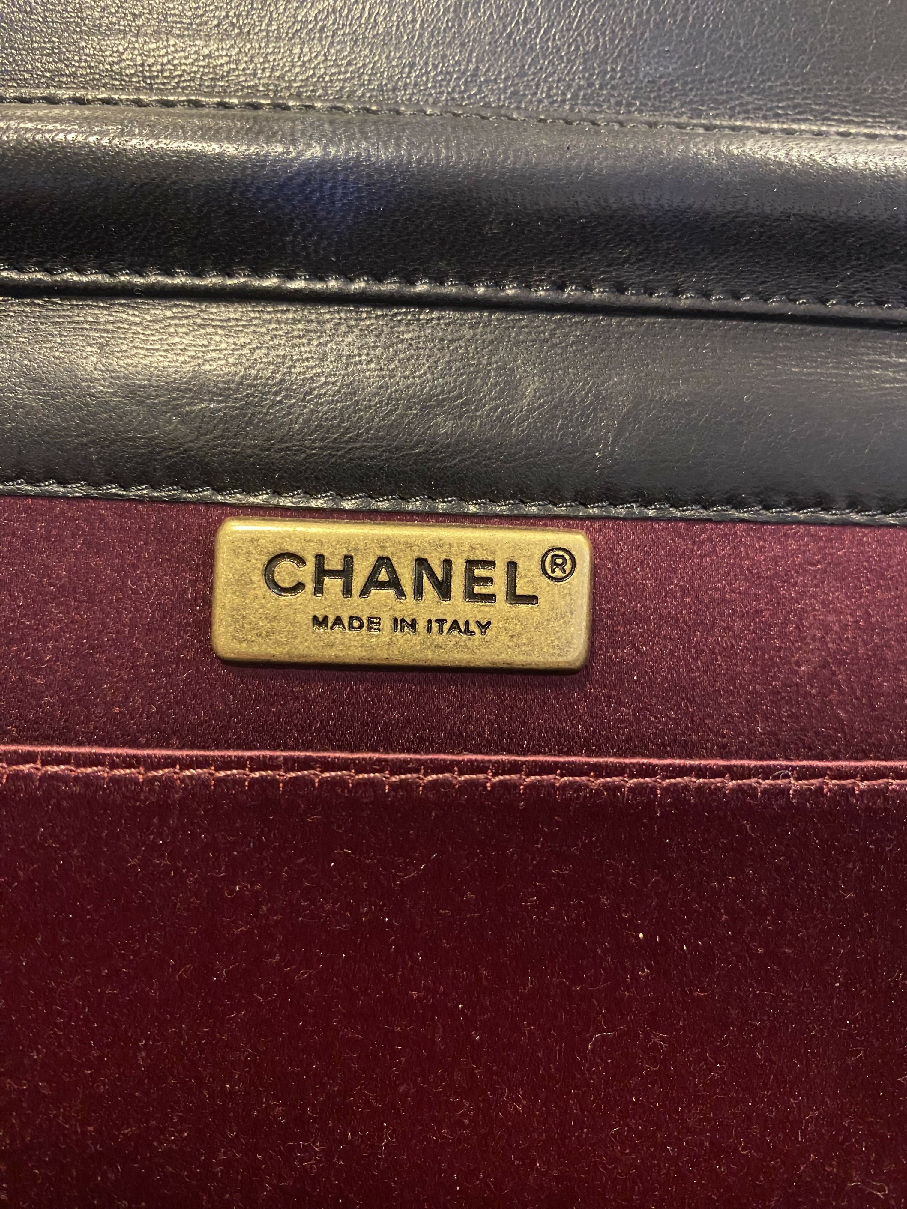 Chanel 11A Paris-Byzance Black Chocolate Bar Lambskin Leather Jeweled Clutch Minaudière Bag