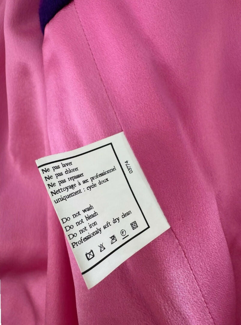 Chanel Vintage 1994 Faux Alpaca Vest- Rare Pink & Purple