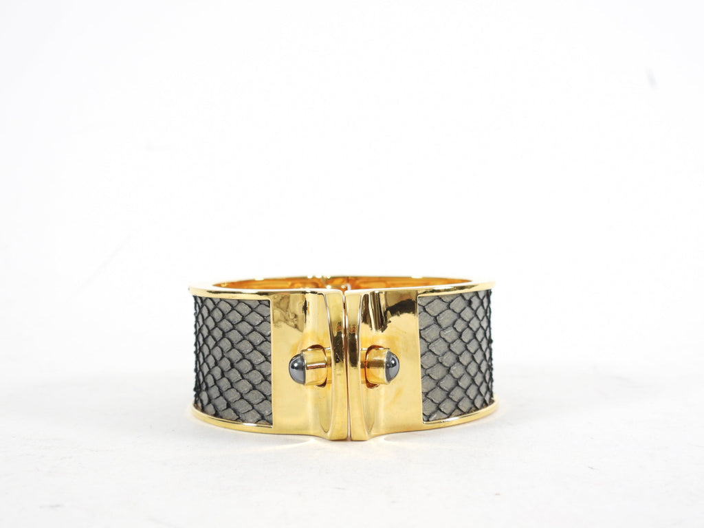 Kara Ross Python and Onyx Cuff Bracelet