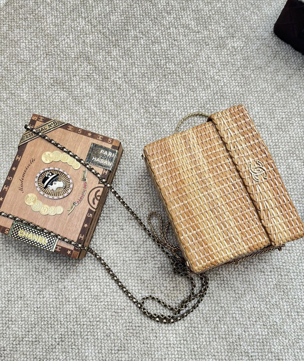 Rare vintage Chanel Bamboo Chain Box Bag