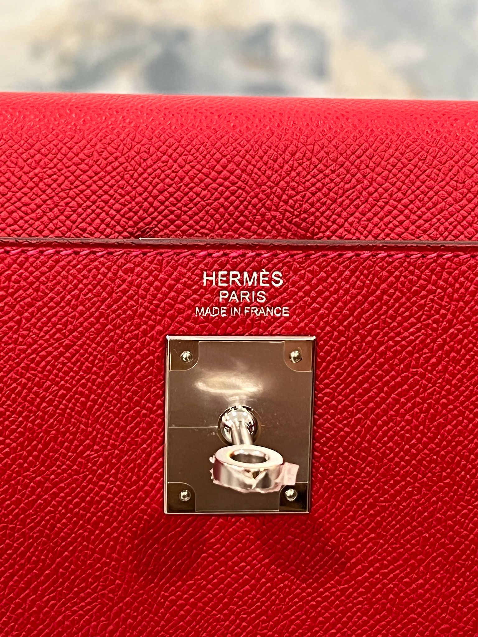 HERMÈS KELLY 32 EPSOM LEATHER ROUGE BAG