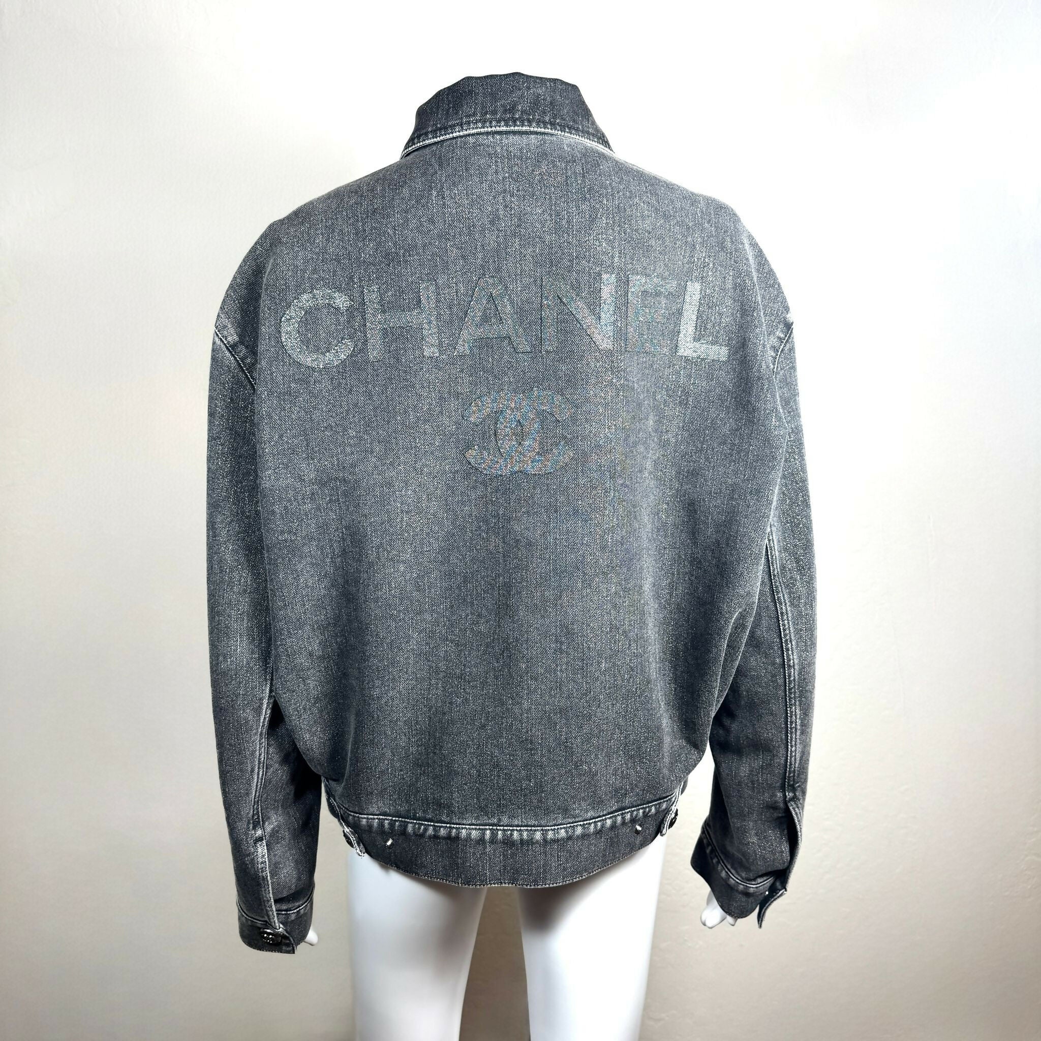 Chanel Denim Oversized Logo Jacket
