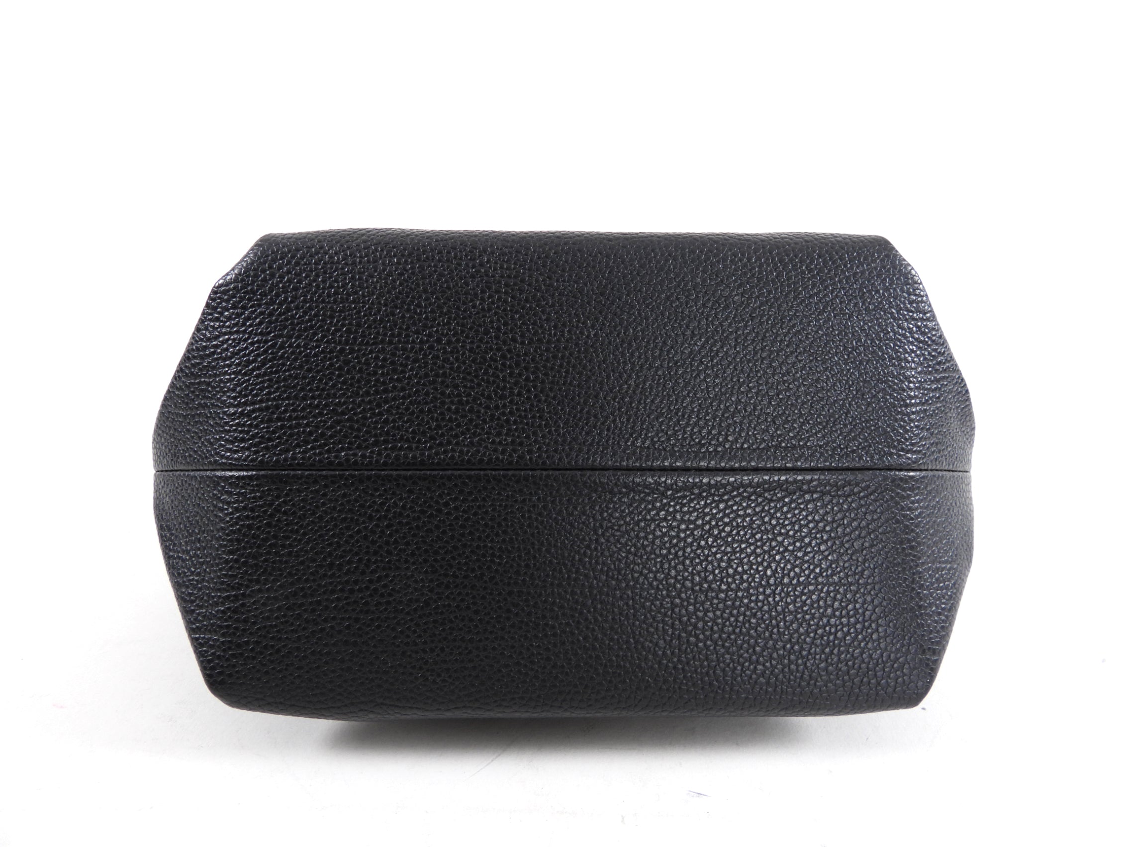 Khaite Black Grained Leather Augusta Crossbody Frame Bag