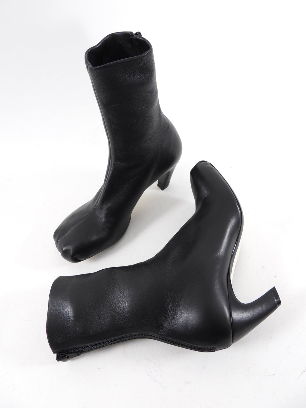 Khaite Black Leather Normandy 65 Ankle Boots - 37