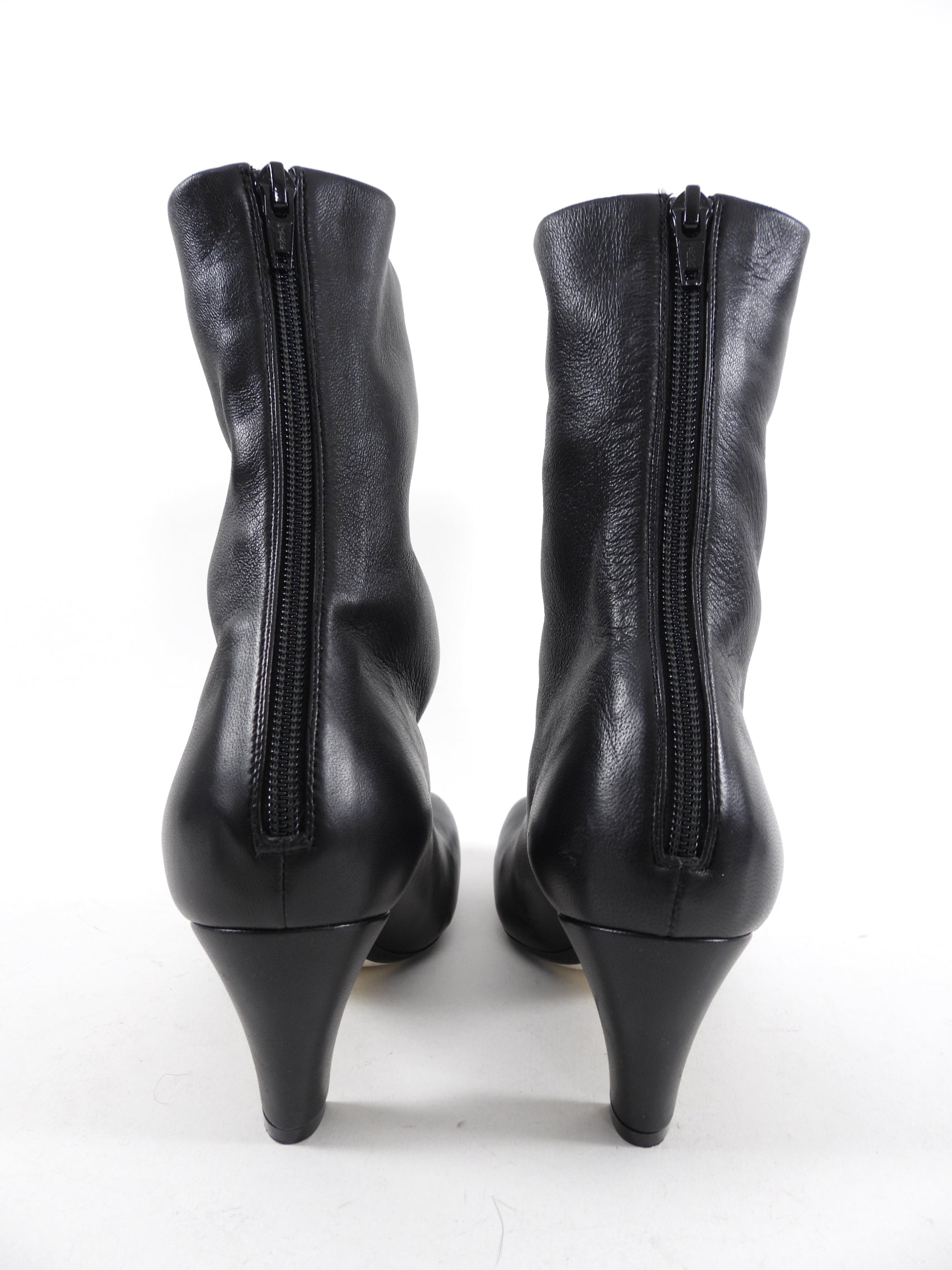 Khaite Black Leather Normandy 65 Ankle Boots - 37