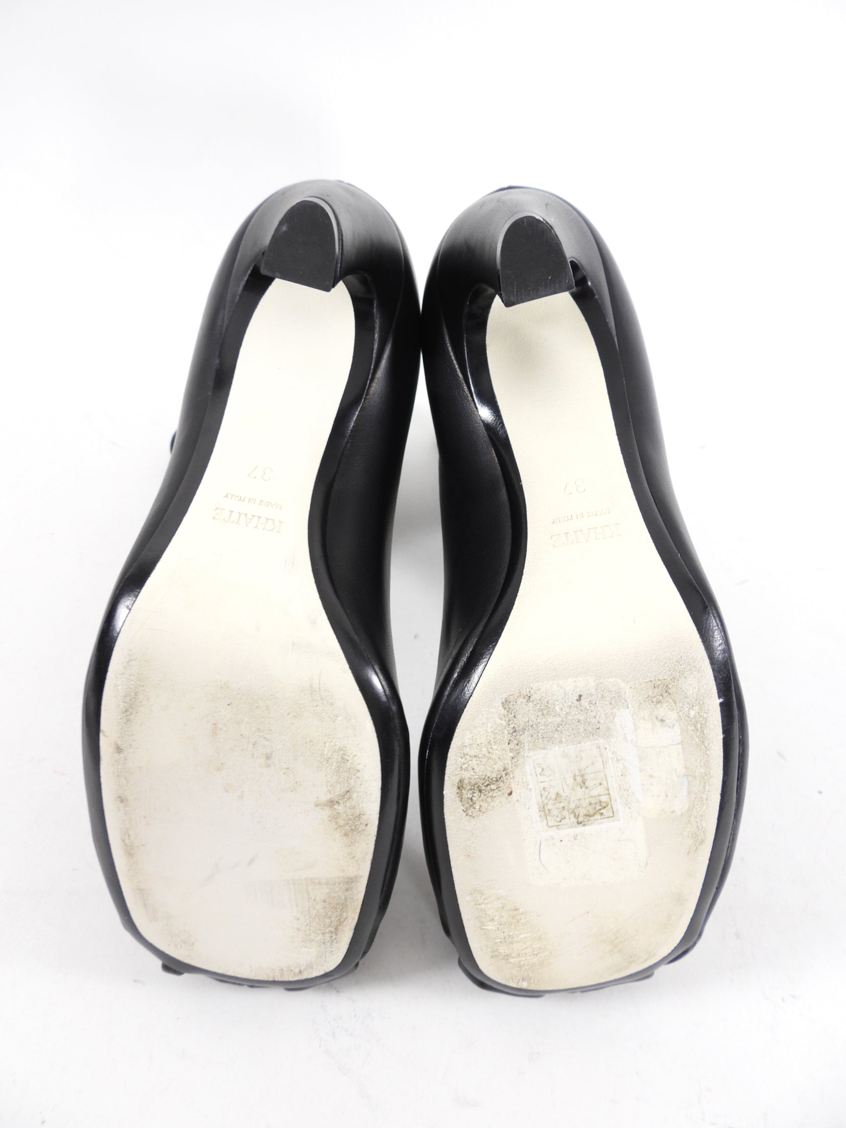 Khaite Black Leather Normandy 65 Ankle Boots - 37