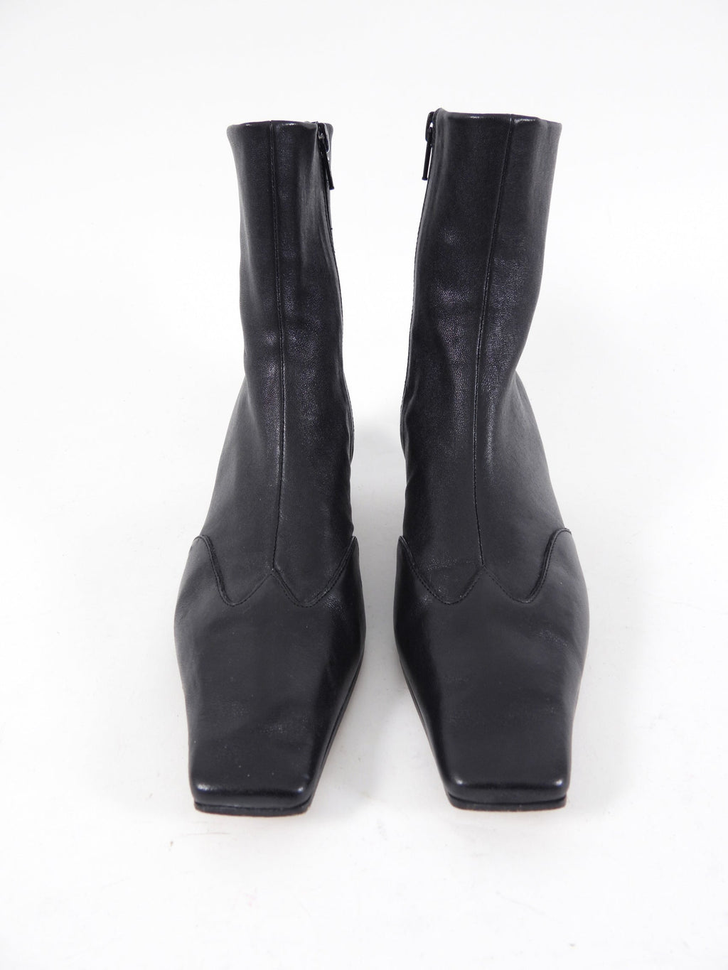 Khaite Black Leather 40mm Nevada Stretch Ankle Boot - 37