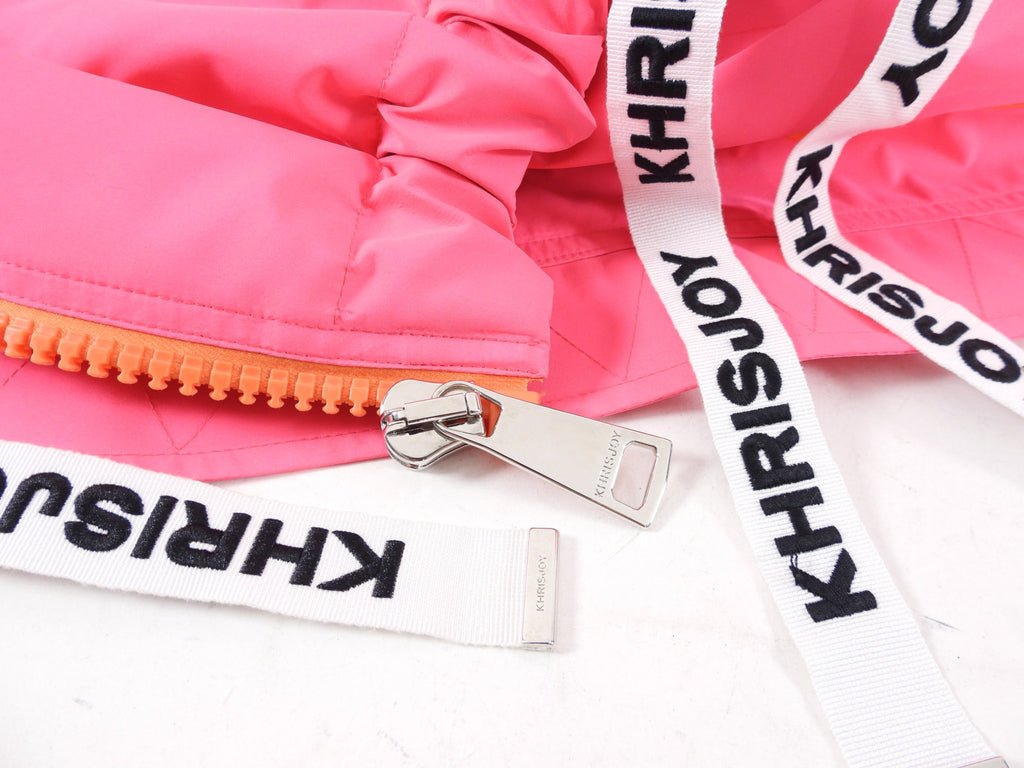 Khriss Joy Bright Neon Pink Tech Zip Hoodie / Rain Jacket - S