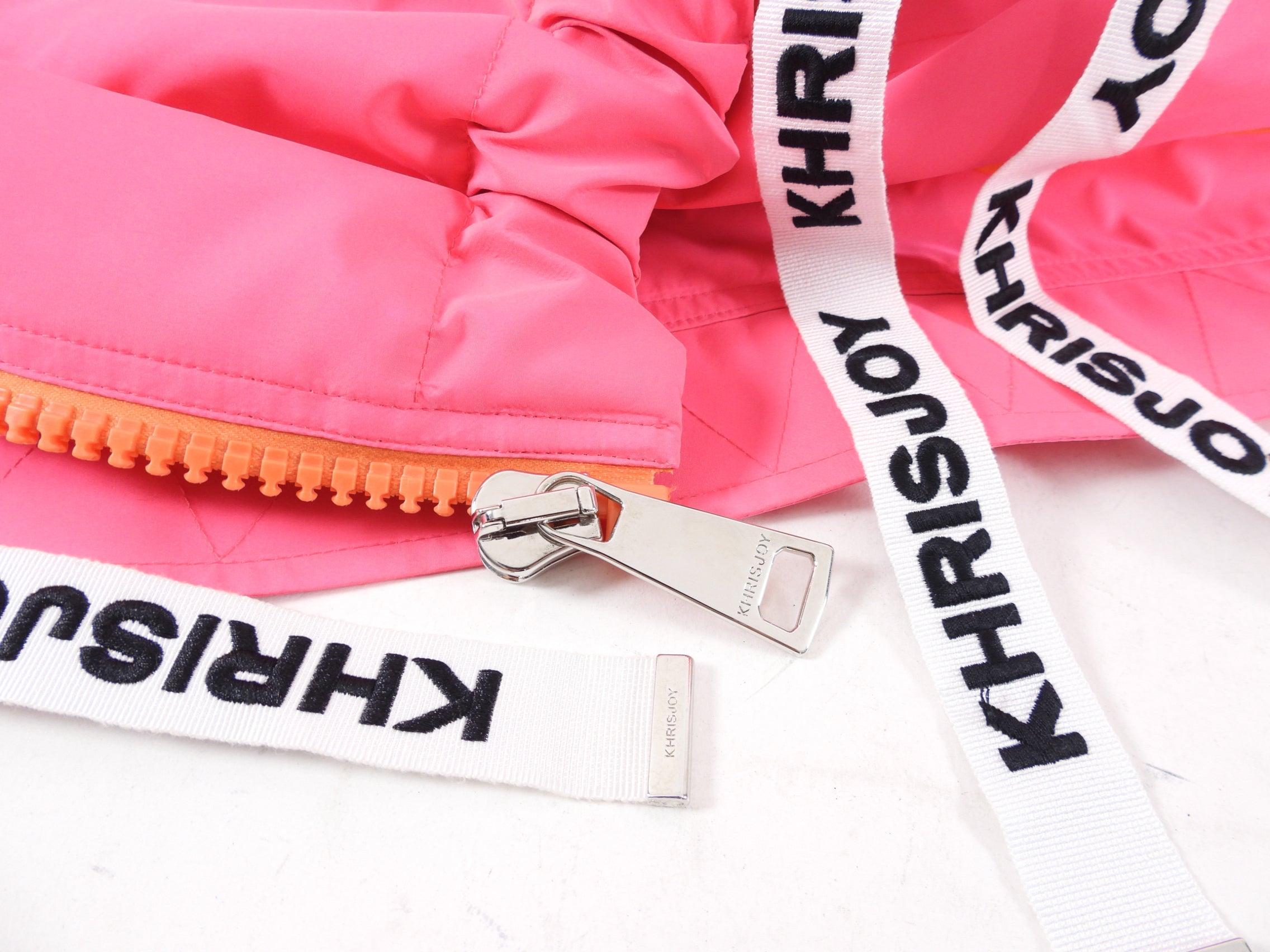 Khriss Joy Bright Neon Pink Tech Zip Hoodie / Rain Jacket - S