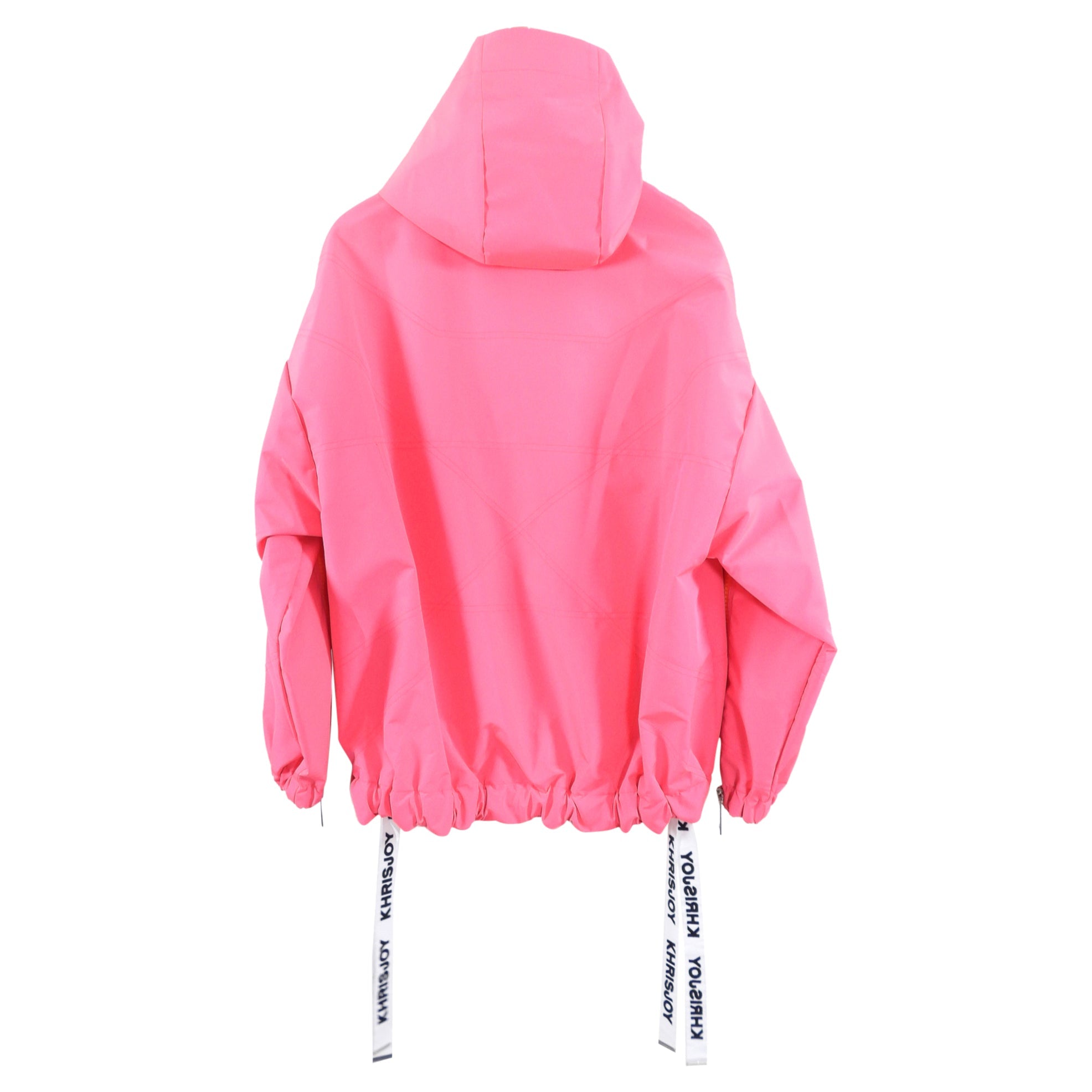 Khriss Joy Bright Neon Pink Tech Zip Hoodie / Rain Jacket - S