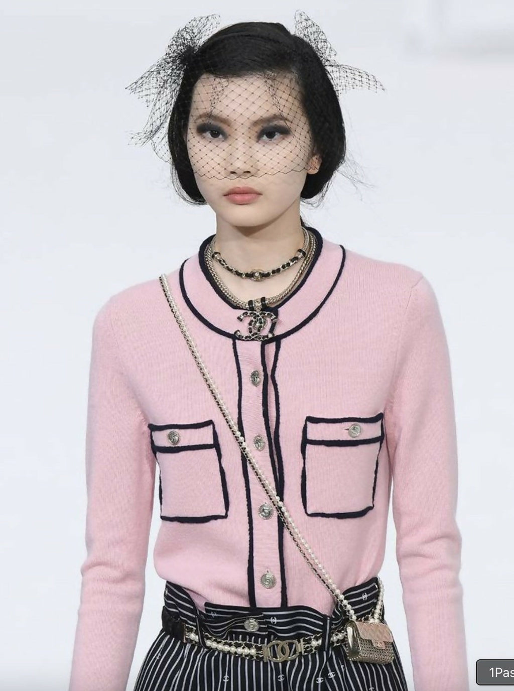 Chanel S/S 2021 Pink Cashmere Navy CC N5 21P 21S igan