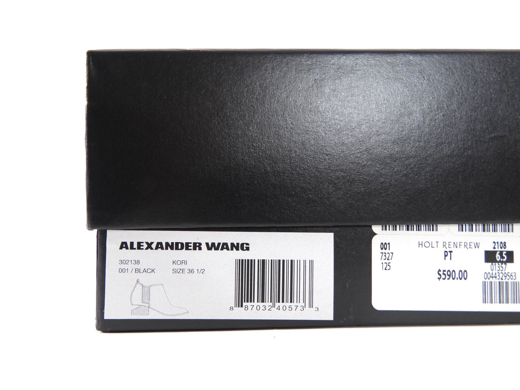 Alexander Wang Black Leather Kori Ankle Boots - 36.5