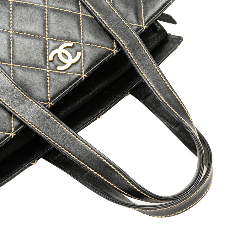 Chanel Wild Stitch Coco Mark Lambskin Tote Bag