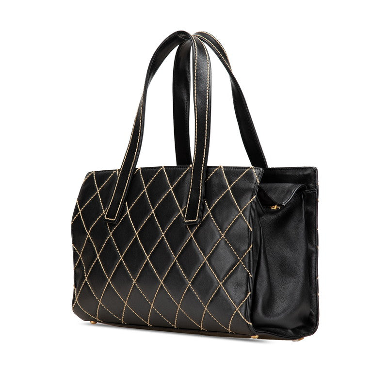 Chanel Wild Stitch Coco Mark Lambskin Tote Bag