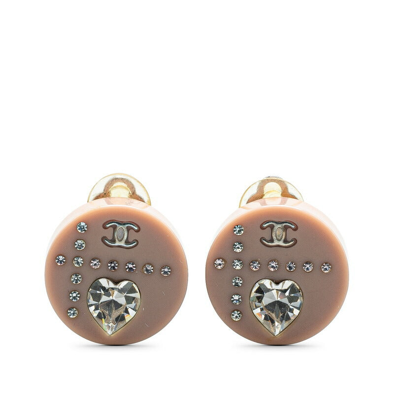 Chanel Coco Mark Heart Motif Earrings