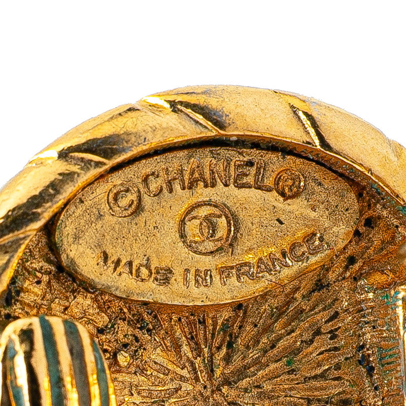 Chanel Gold-Plated Coco Mark Vintage Earrings