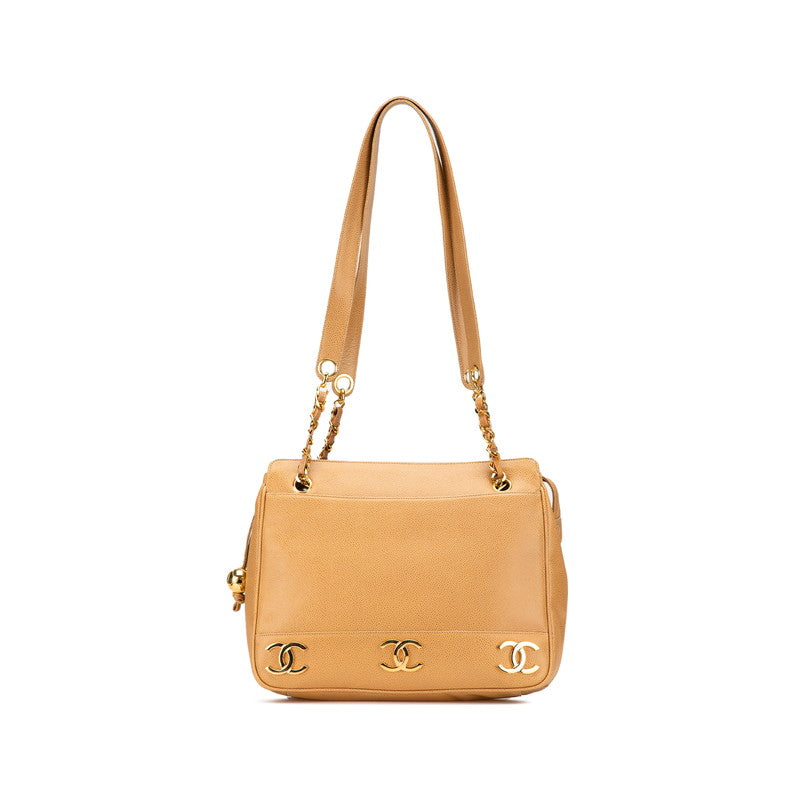 Chanel Triple Coco Mark Caviar Skin 2way Bag