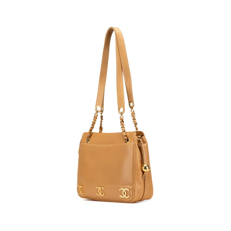 Chanel Triple Coco Mark Caviar Skin 2way Bag
