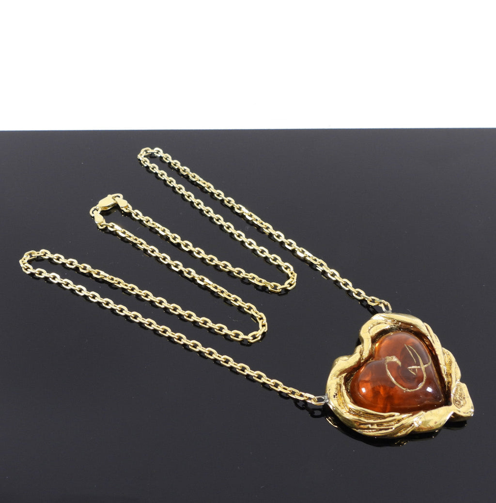 Christian Lacroix Vintage 1990's Resin Heart Necklace