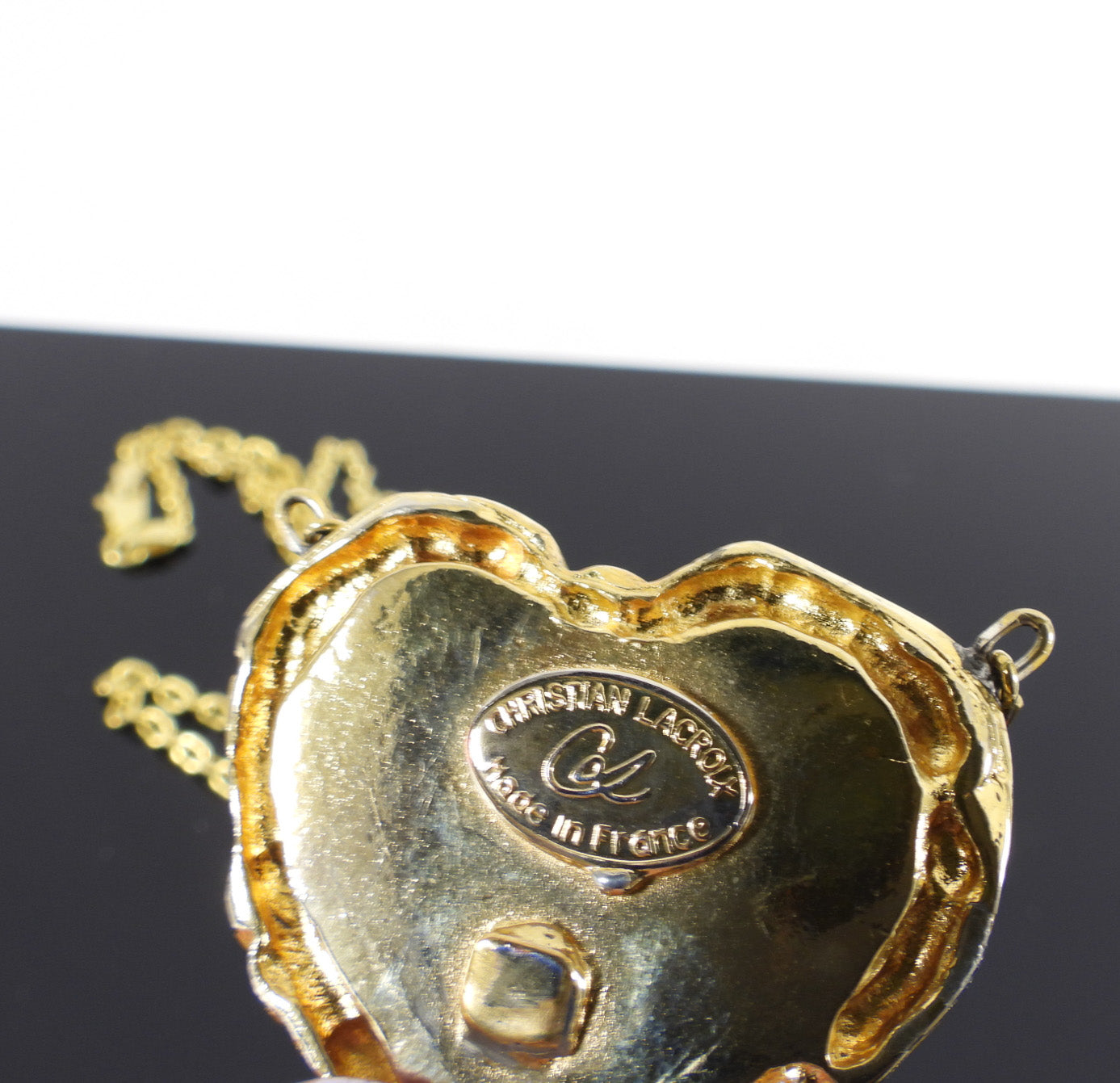 Christian Lacroix Vintage 1990's Resin Heart Necklace
