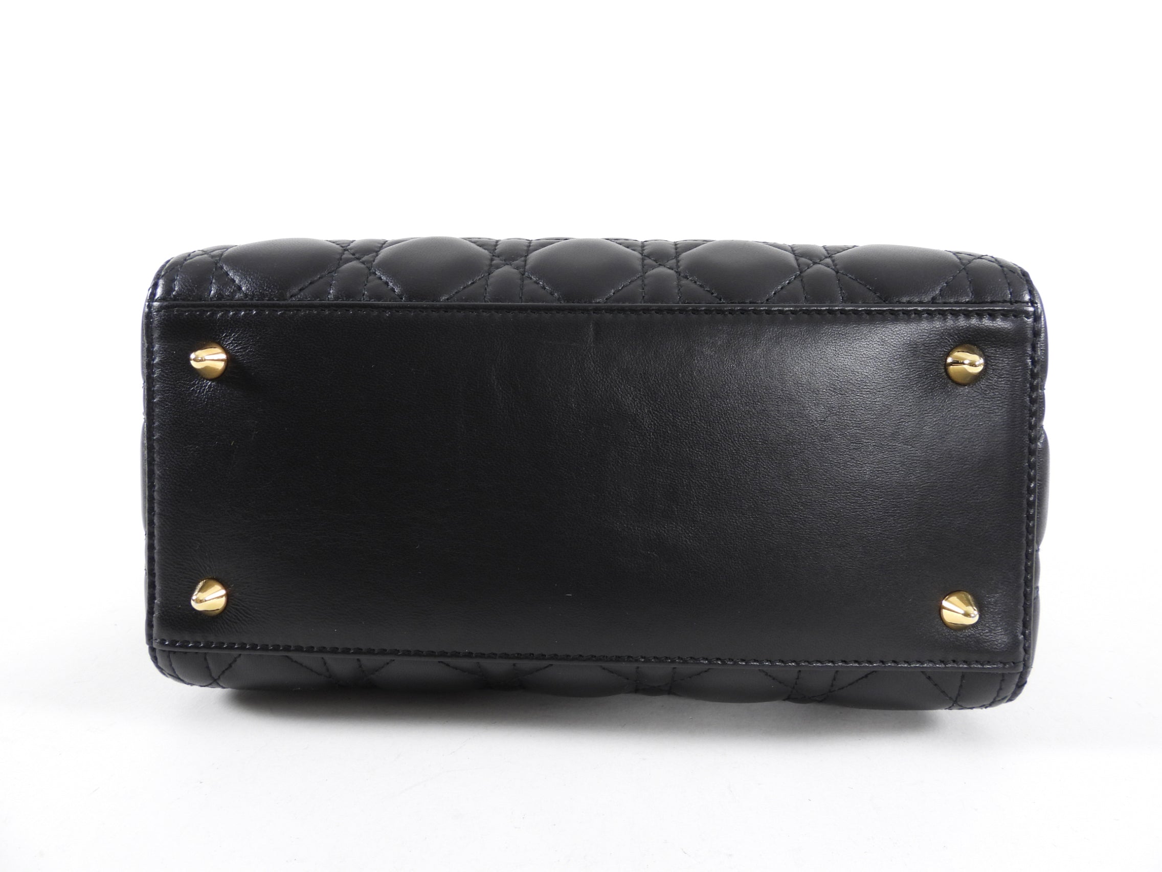 Dior Lady Dior Medium Black Lambskin Cannage Crossbody Bag