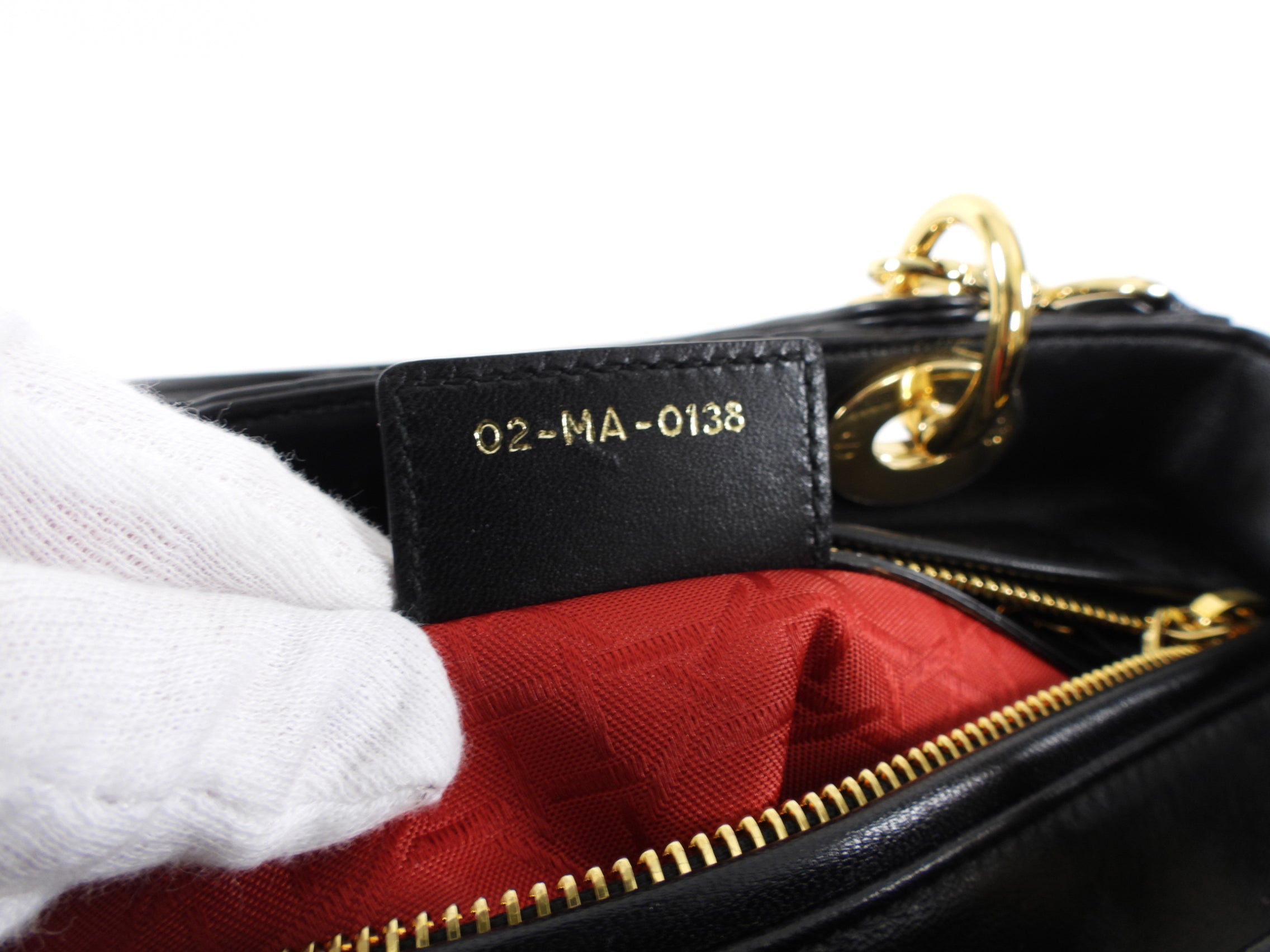 Dior Lady Dior Medium Black Lambskin Cannage Crossbody Bag