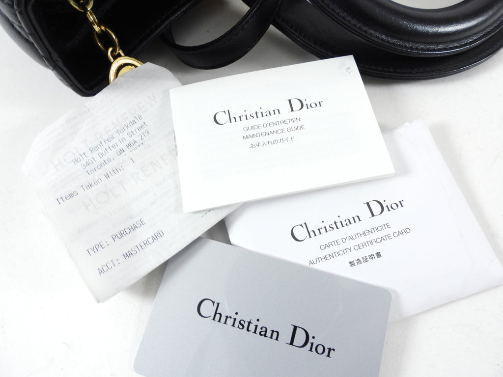 Dior Lady Dior Large Black Lambskin Cannage Tote Bag