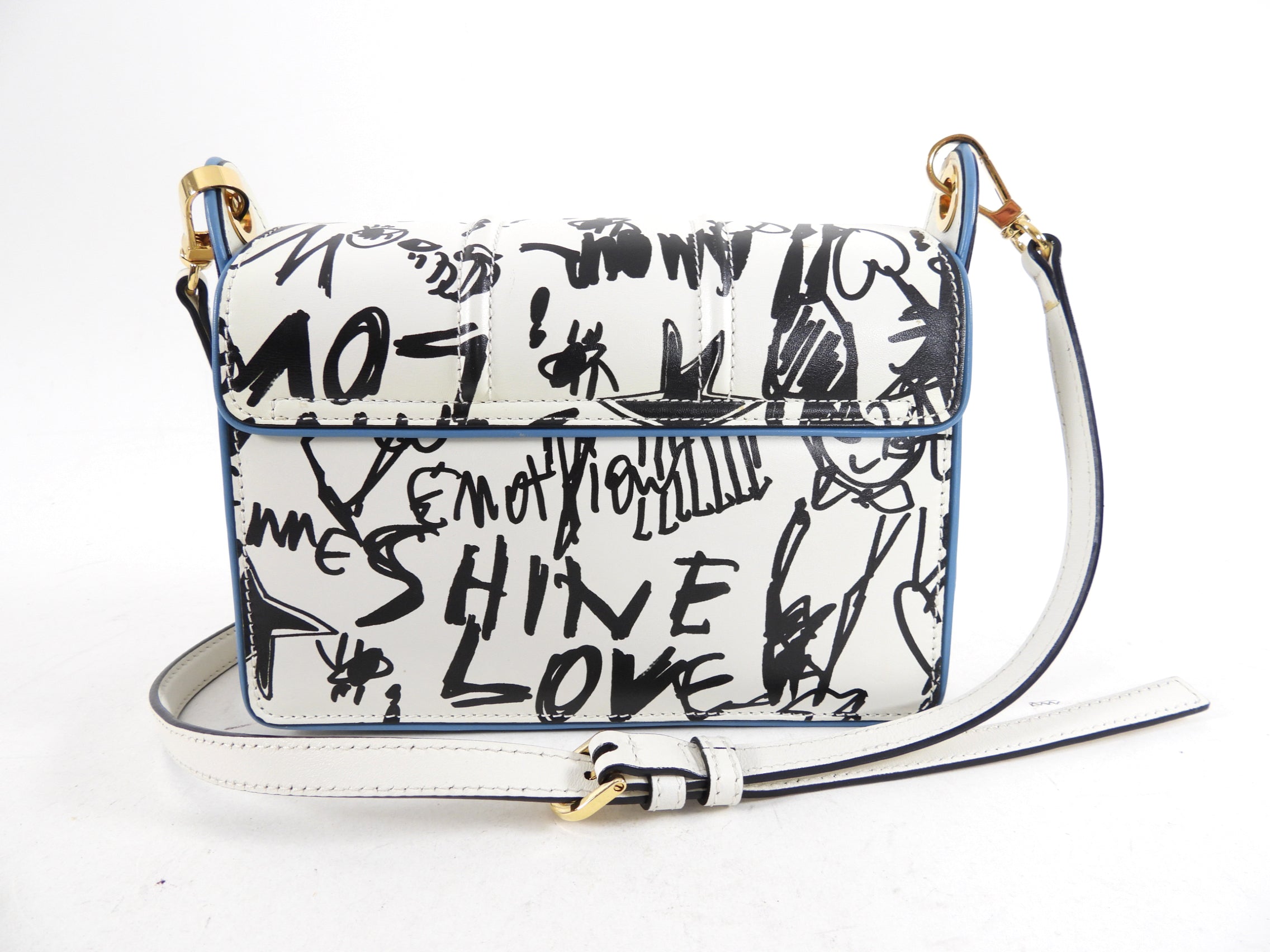 Lanvin Black White Graffiti Print Jiiji Shoulder Bag