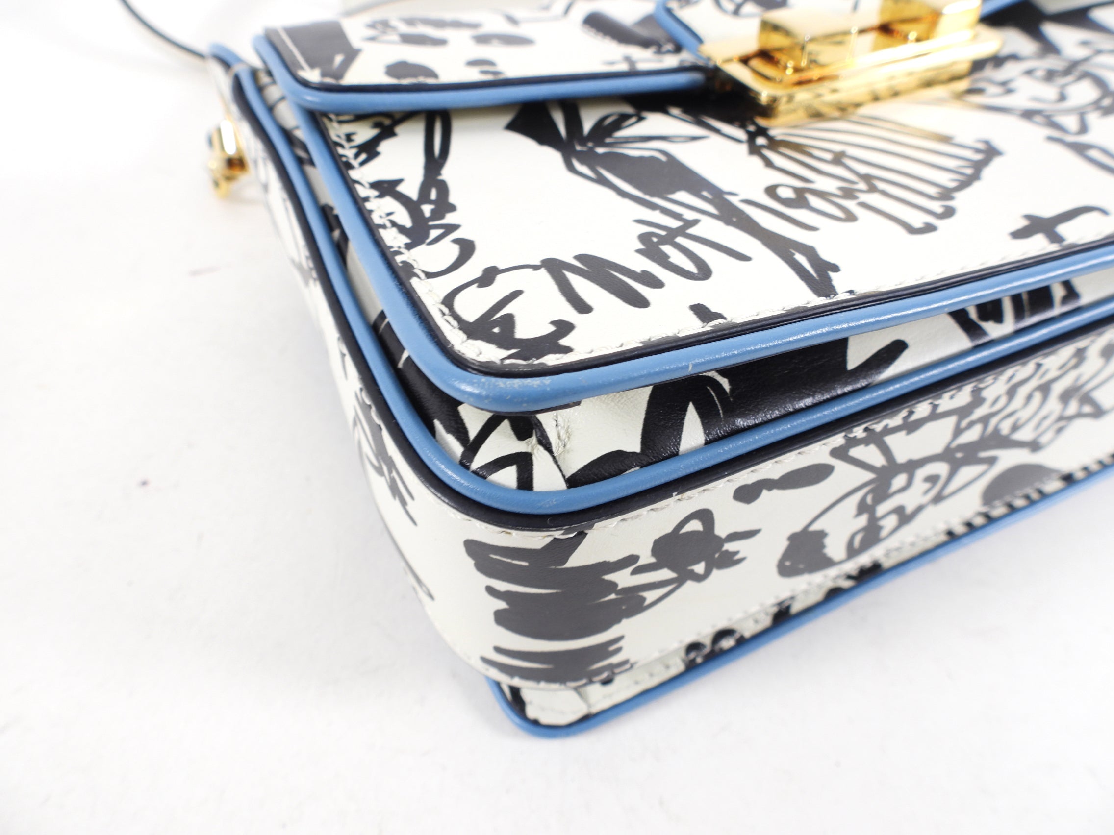 Lanvin Black White Graffiti Print Jiiji Shoulder Bag